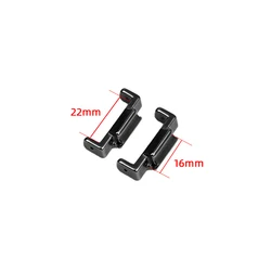 Stainless Steel Watch Band Adapter Connector - 16mmX22mm (Black)