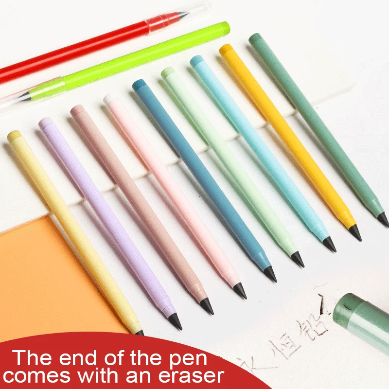 Infinity Pencil Inkless Pencils Pens Eternal Portable Reusable Erasable Pen  With Eraser Art Writing School Supplies