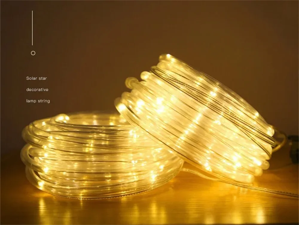 Description Picture 3 of itemOutdoor Solar Tube Rope Led Light 32m/22M/12M/7M Garden Christmas Decoration Fairy String Light Outdoor Wedding Party Led Lamp