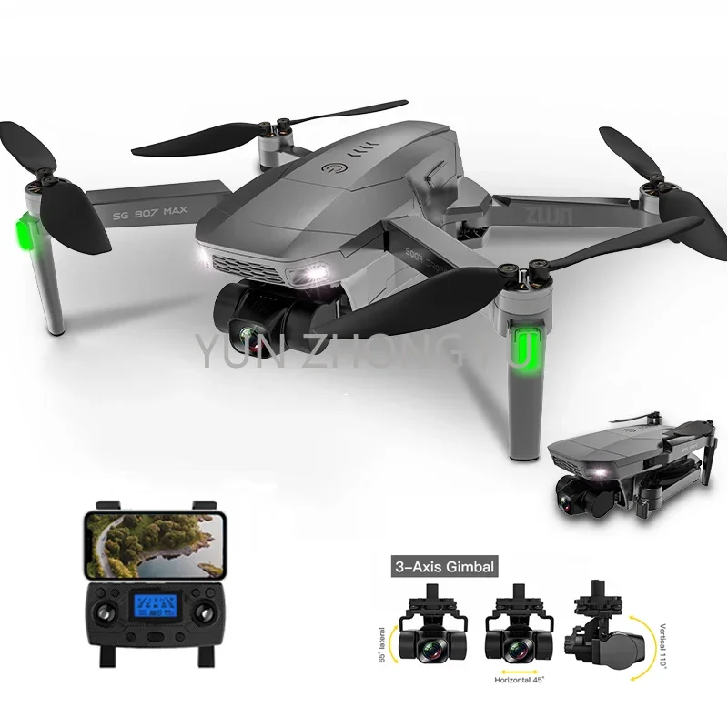 

5G WiFi 4K HD Dual Camera Three-axis Gimbal Brushless Foldable RC Professional Drone Battery SG907 Max 2600mah