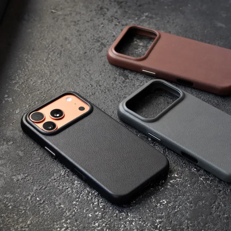 YMW Italian Mastrotto Genuine Leather Case for iPhone 17 Pro / 17 Pro Max Personality Cowhide Magnetic Phone Cover - Image 4