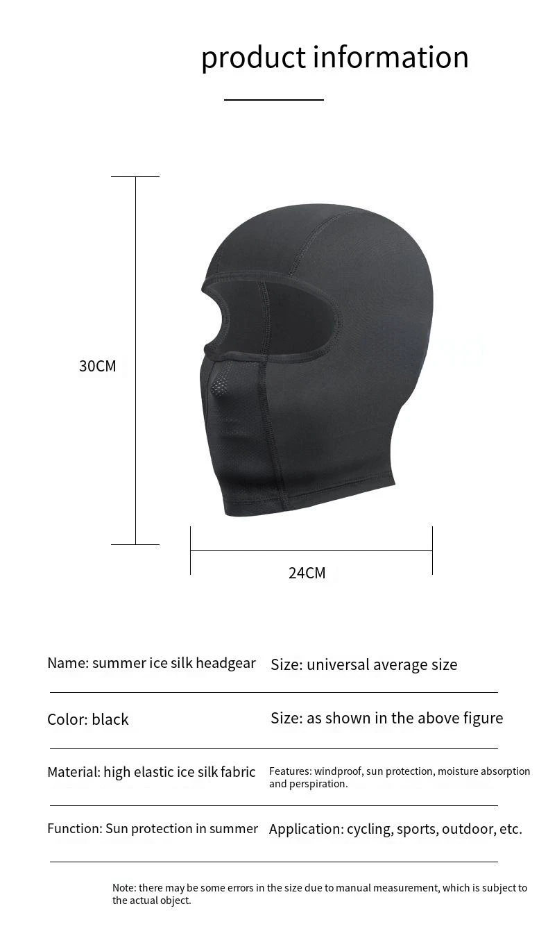 Motorrad-Sturmhaube Sommer UV-Schutz Brille Gesichtsbedeckung Atmungsaktiv mit Löchern für Männer und Frauen Schnelltrocknende Motorradfahrer Winter Warme Skimaske – Detail 4