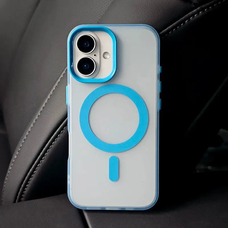 Military Armor Shockproof Magnetic Case - Candy Color Magsafe Wireless Charging Cover