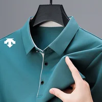 Polo de haute qualité pour hommes, couleur unie, été, nouveau, respirant, manches courtes, t-shirt imprimé original, vêtements tendance pour hommes 3