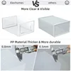 Shoe Boxes Clear Plastic Stackable, 18 Pack Premium Shoe Organizer Storage for Closet Space Saving Foldable Shoe Rack Containers 6