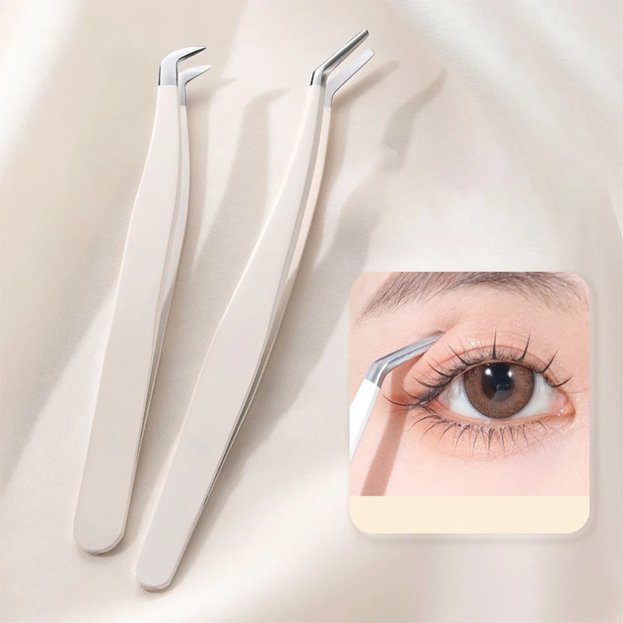 Multifunctional Tweezers Stainless Steel Eyelash Tweezers Grafting False Eyelash Patches False Eyelash Aids Portable Tweezers Be 6