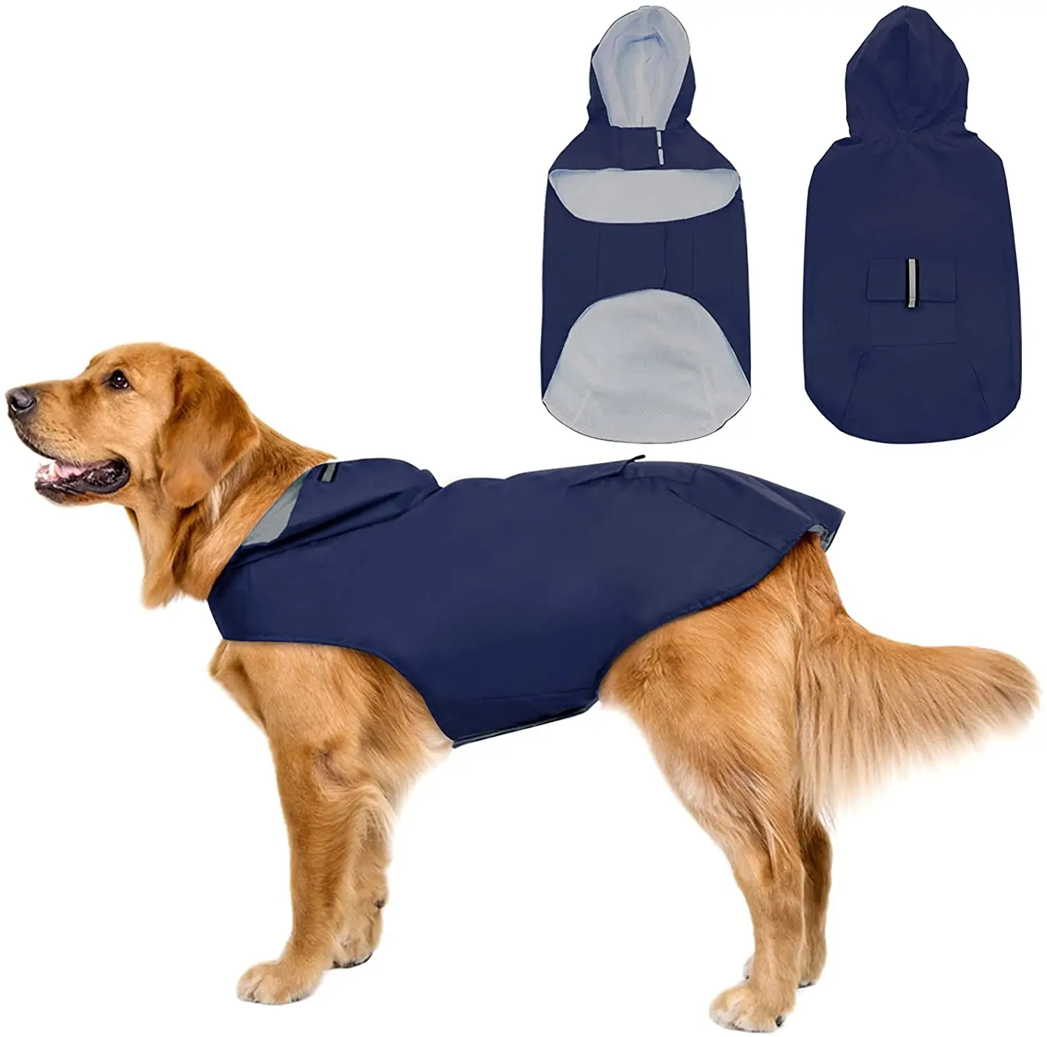 Reflective Dogs Raincoat Golden Retriever Labrador Rain Cape Dog Rain