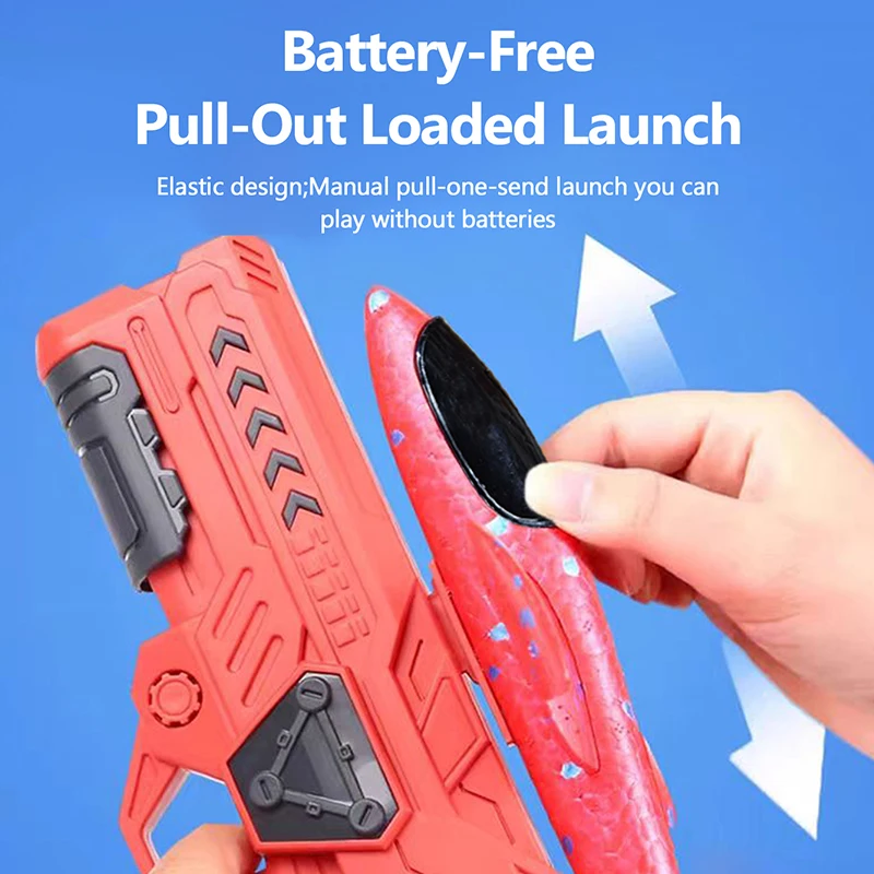 Children's Foam Ejection Aircraft Toys Parent-Child Interaction Foam Aircraft Park Fire Outdoor Sports Hand Toss Flying Toy Boys 2