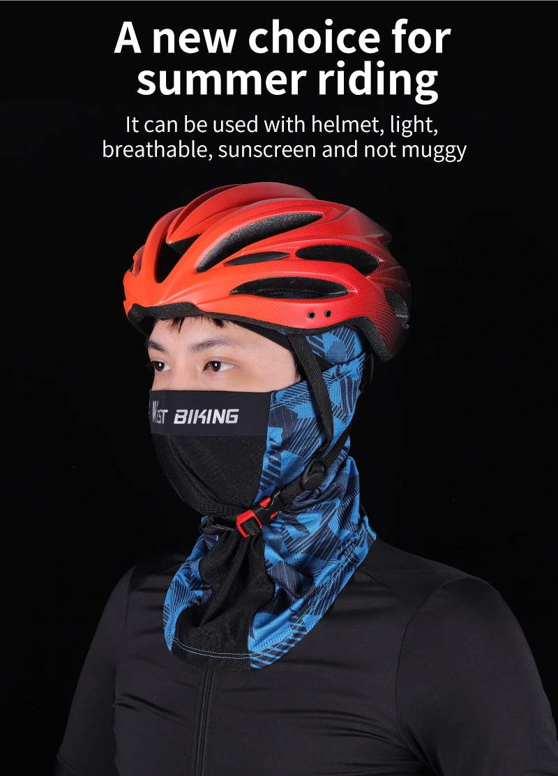 WEST BIKING Radfahren Kopfbedeckung Eis Seide Atmungsaktive Outdoor-Sport Vollgesichtsmaske Anti-UV Sonnenschutz Fahrradkappe Fahrradhelm Liner – Detail 10
