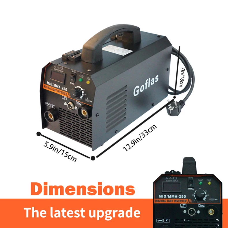 Equipo de soldar semiautomático sin Gas soldadura por arco de 220V, enchufe europeo 2 en 1 MMA/ MIG