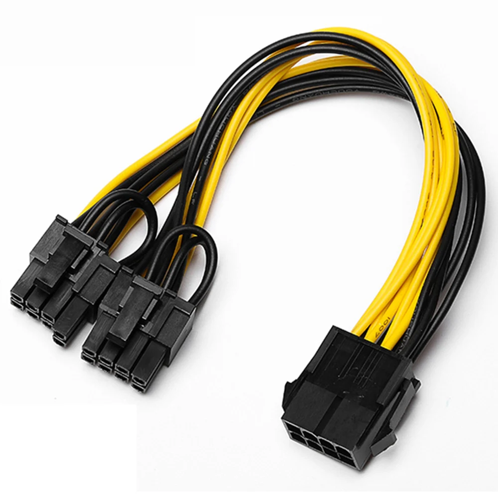 PCI 익스프레스 8 핀-2 x PCIE 8 (6 + 2) 핀 마더보드 그래프 비디오 카드, PCI-E GPU 전원 공급 장치 분배기 데이터 케이블, 21cm