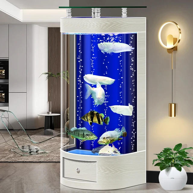 Fish Tank Aquarium Ecological Change Water Floor Glass Fish Tank Bar  Counter Living Room Coffee Table - AliExpress