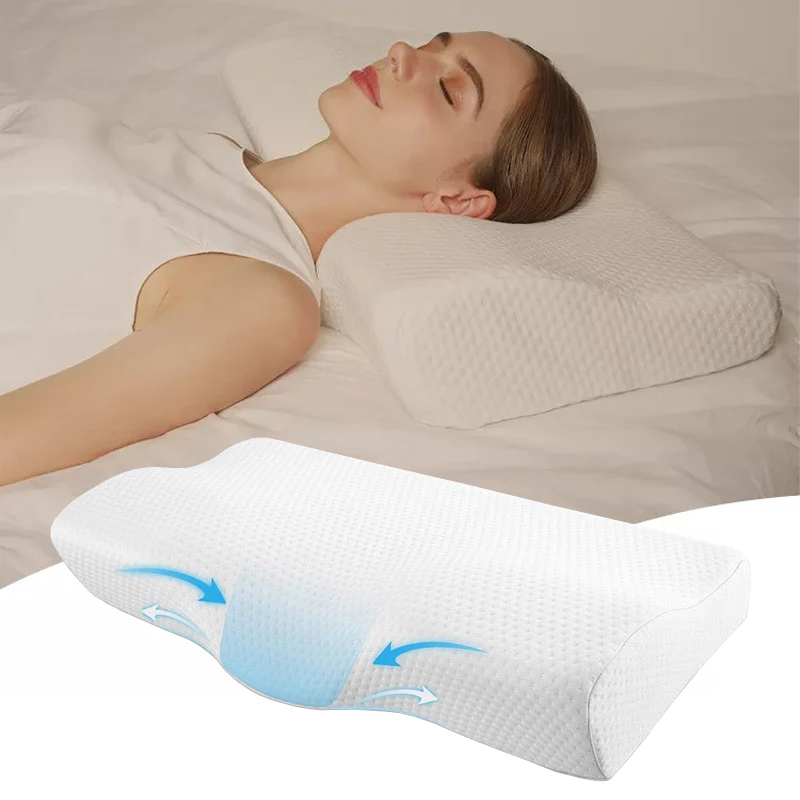 

Orthopedic Memory Foam Pillow Slow Rebound Memory Sleep Pillow Butterfly Shaped Relax Cervical Neck Spine for Side Back Sleeper