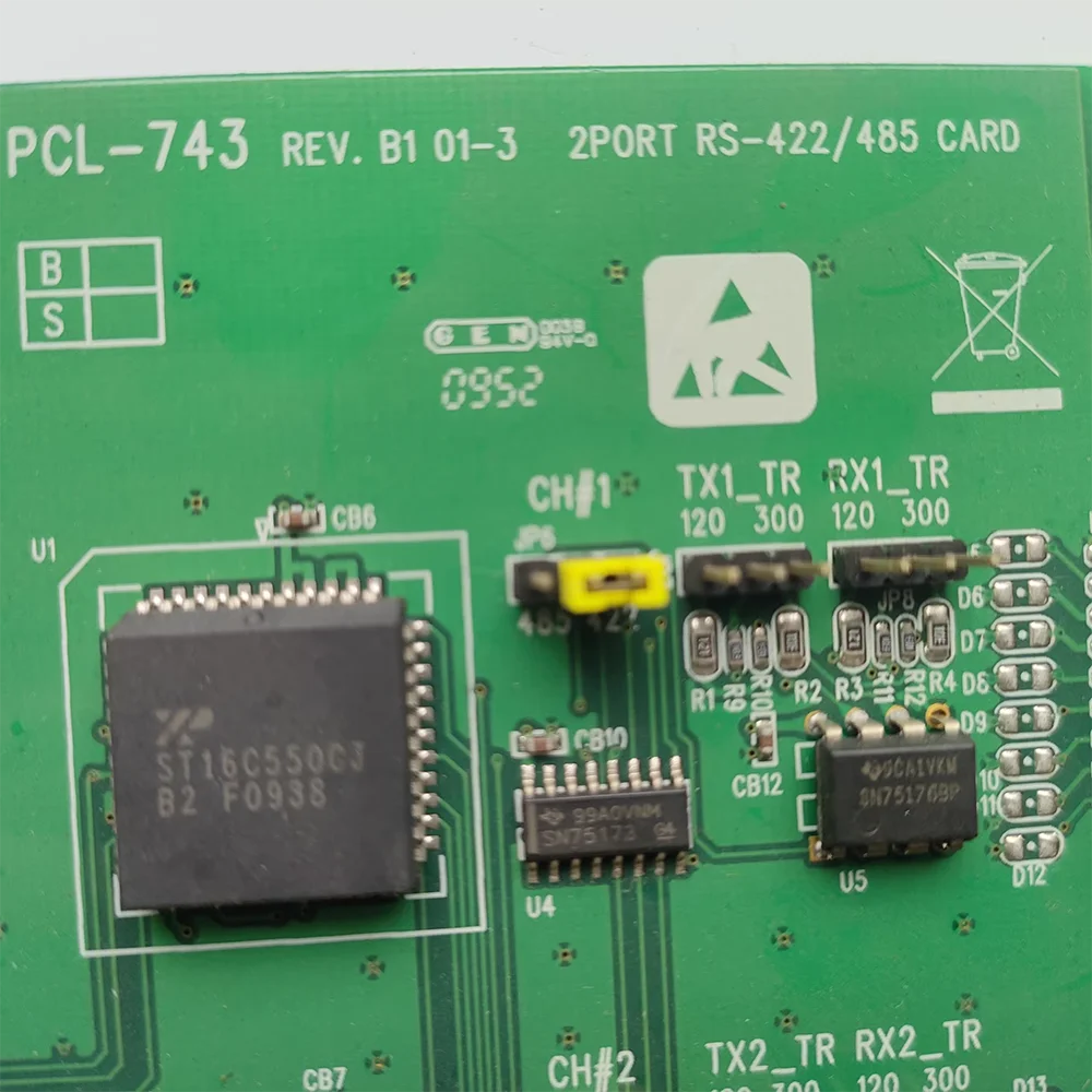 어드밴텍 PCL-743 REV.B1 01-3 2포트 RS422/485 카드용 통신 카드