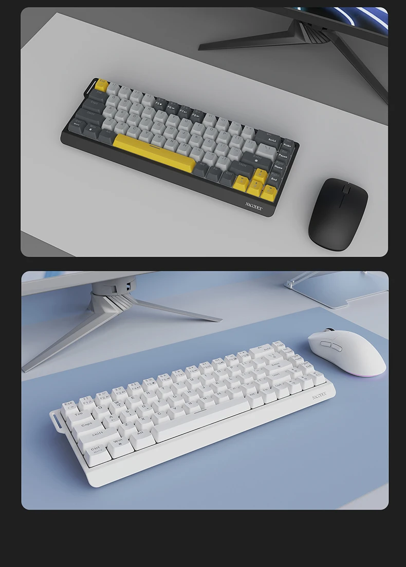 Ajazz NK68 V2 68-Tasten Kabelgebundene Mechanische Tastatur mit Magnetischen Schaltern, Geeignet für Gaming, Hot-Swappable – Detail 14