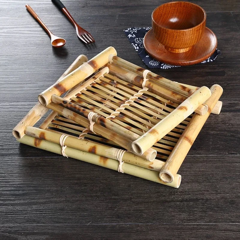 Tea Tray Natural Bamboo Hand-Woven Thai Food Tray Southeast Asian Specialties