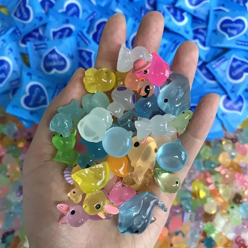 Glow In The Dark Mini Resin Animals Mushroom Blind Bags Fairy Garden Decor