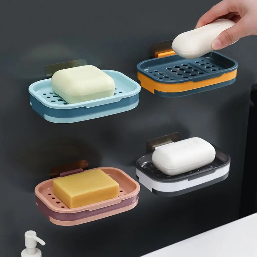 Strong Suction Soap Dish Holder Bathroom Shower Bath Net Drain Case Tray  Box DIY