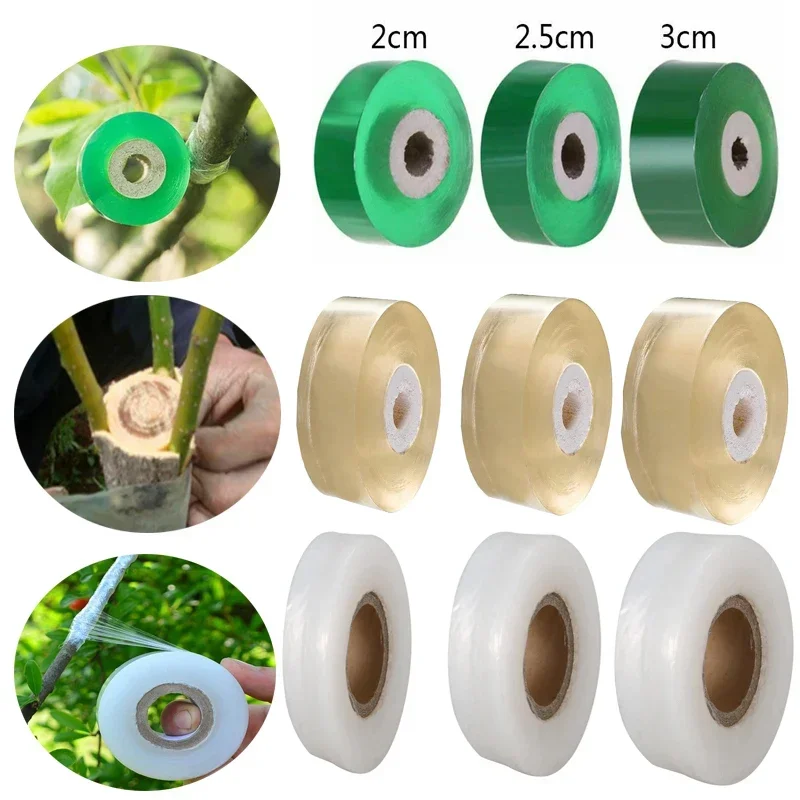 1 롤 2/2.5/3CM PE 접목 테이프 필름 자체 접착 정원 나무 식물 묘목 포도 나무 토마토 접목 액세서리 신축성