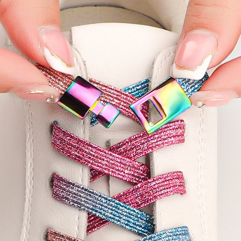 

Elastic Shoe Laces Without Ties Colorful Flats Shoelaces Quick on And Off Convenient Lazy Shoes Lace Shoestring Unisex 1 Pair