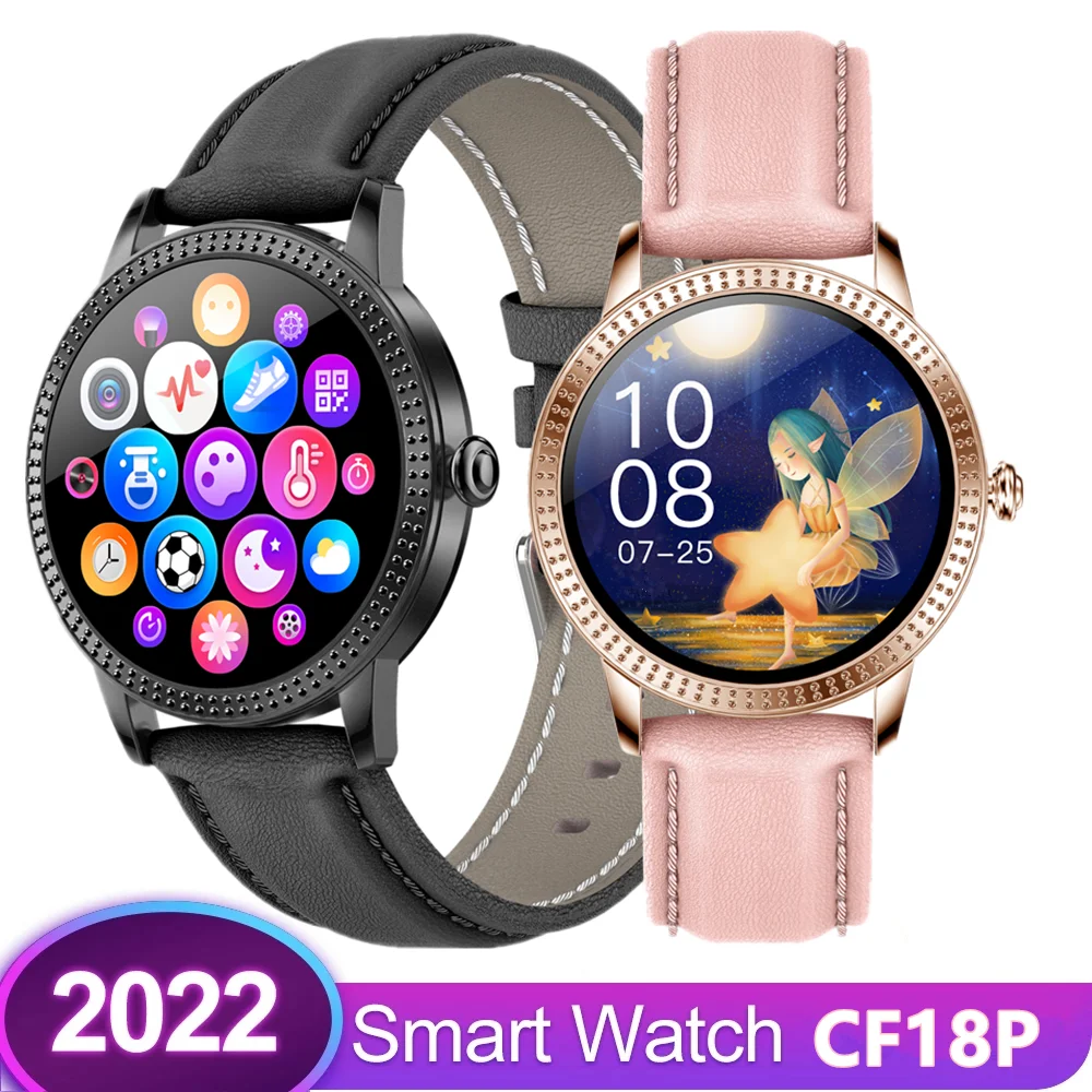 CF18P Men Women Fashion Smart Watch Full Touchscreen Waterproof Pedometer Heart Rate Blood Pressure Reminder Couple Smartwatch