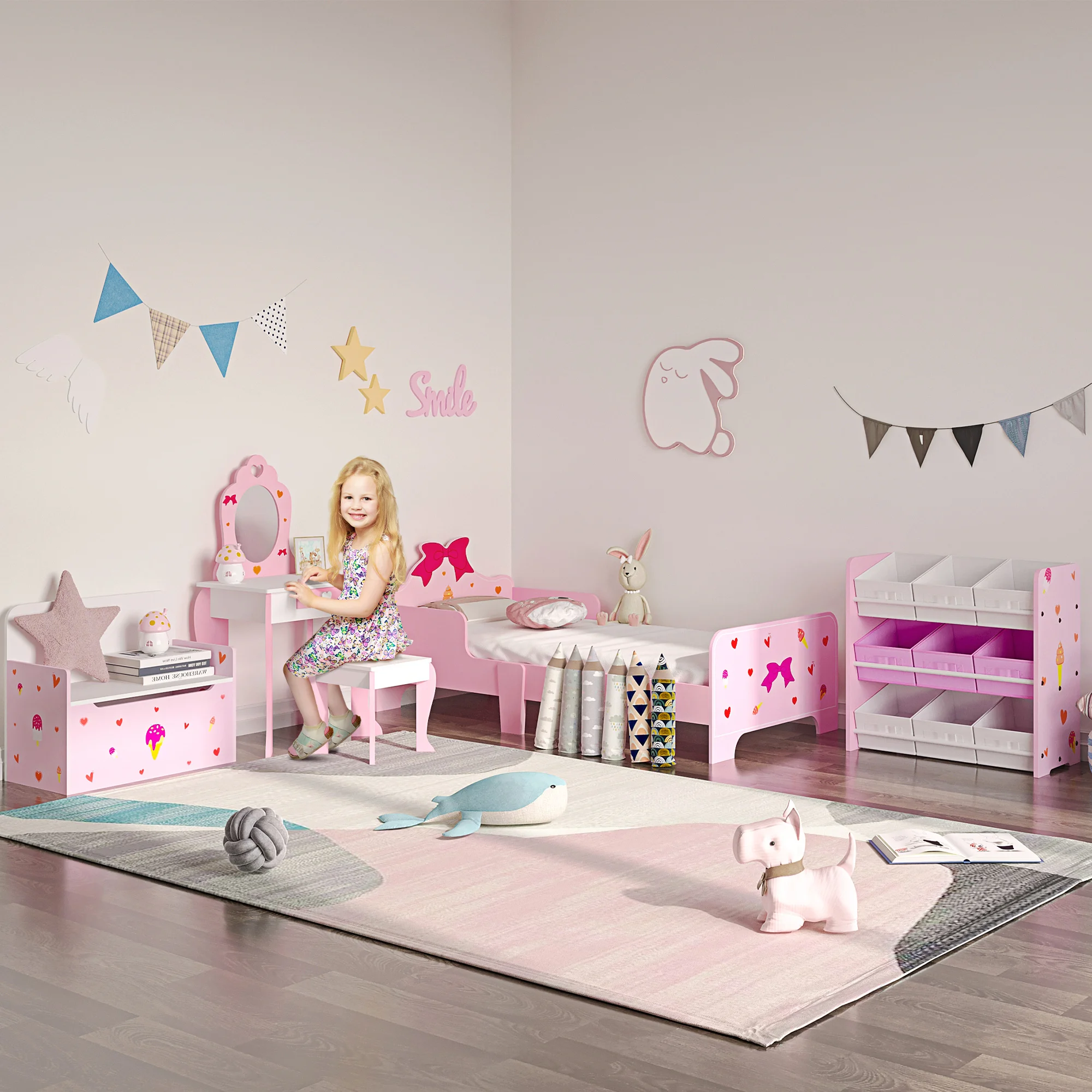 ZONEKIZ letto per bambini 3-6 anni 143x74x59 cm letto per bambini