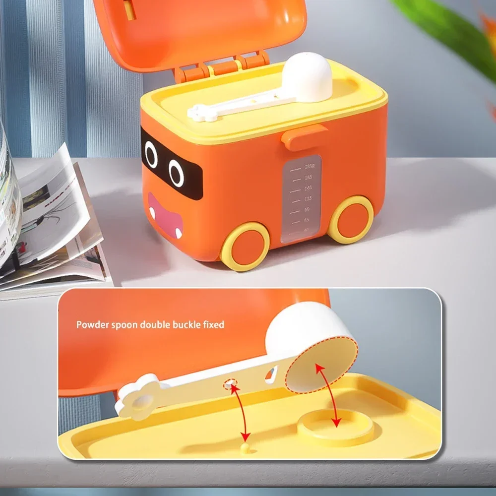 Transparent Scale Line Car Milk Powder Box Formula Crisper Box With Spoon Transparent Outdoor