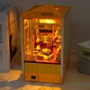 DIY Wooden Bakery Shop Book Nook Shelf Insert Miniature Model Kits With Furniture Bookshelf Bookend for Friends Birthday Gifts 4