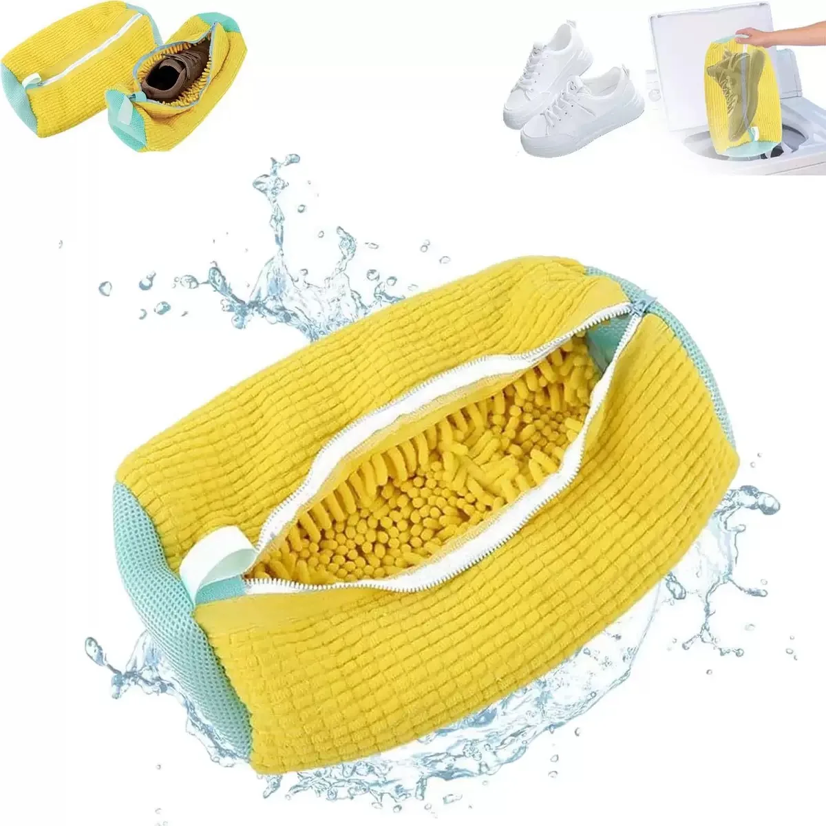 1PCS Wash Shoes Bag Padded Net Laundry Shoes Protector Fluffy fibers Polyester Washing Shoes Machine Laundry Bag Drying Bags