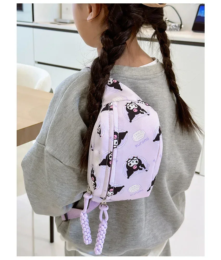 Sanrio Adjustable Crossbody Chest Pack - Cute Girls Cinnamoroll  Hello Kitty Waist Bag