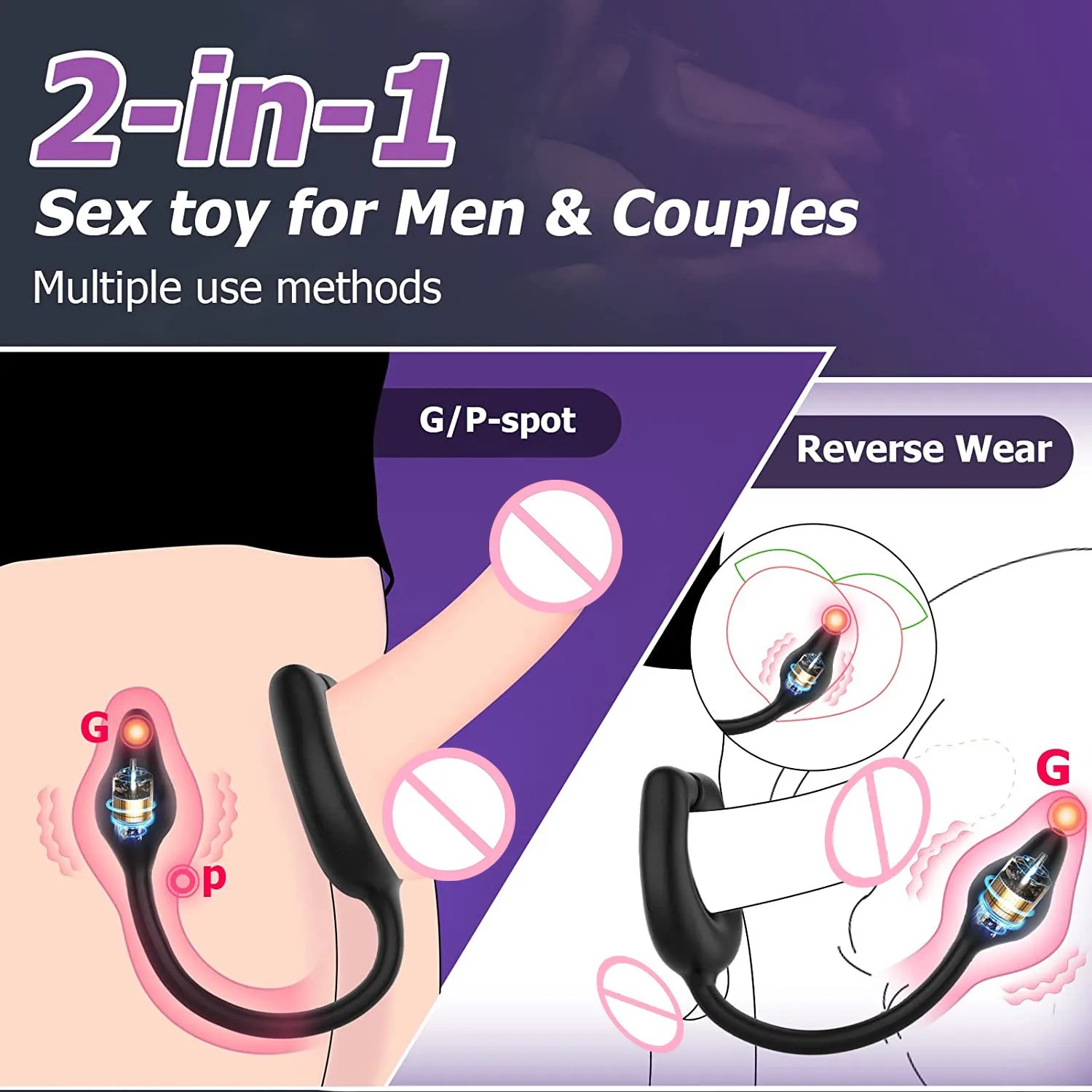 Penis Ring Vibrator For Men Masturbator Delay Ejaculation Prostate Massager Vibrating Egg Butt Plug Sex Toys Anal Egg Vibrator