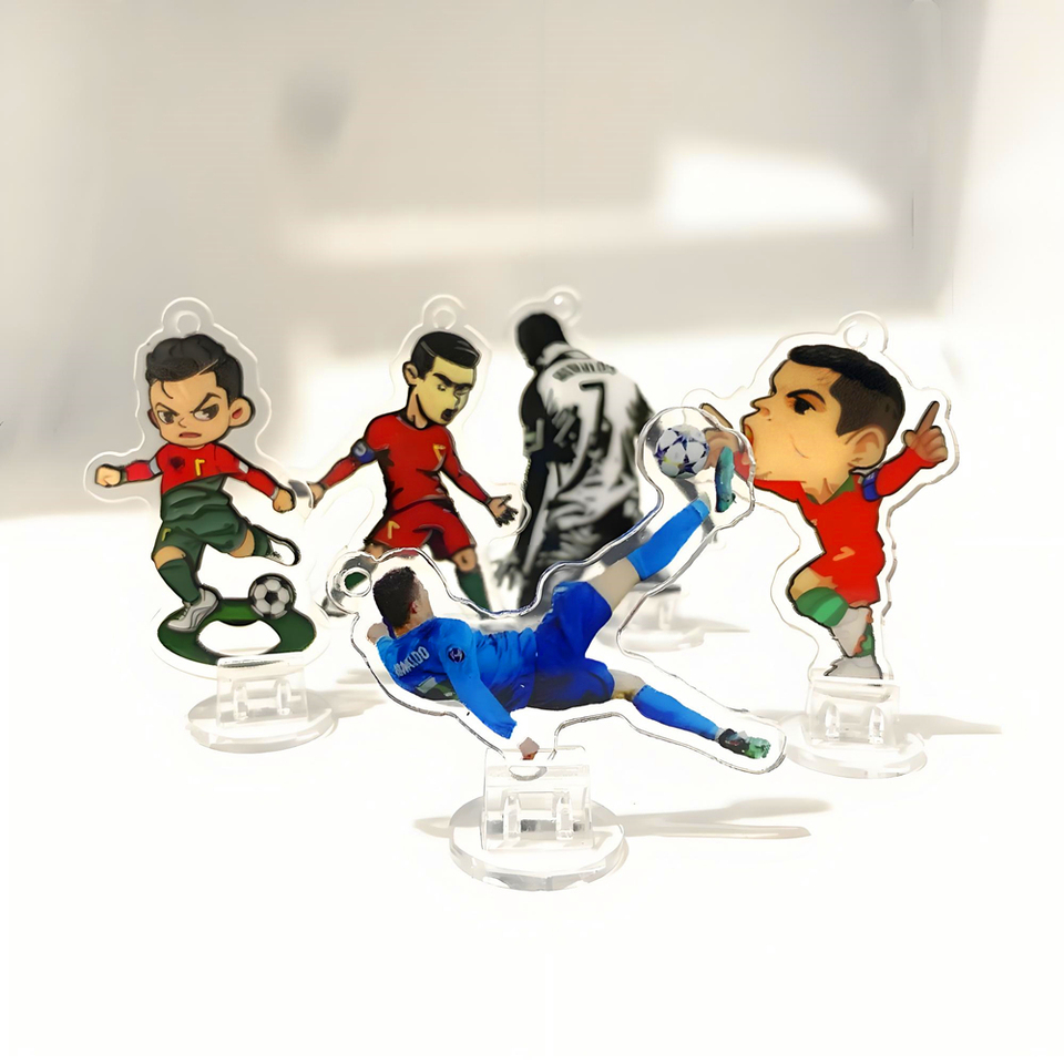 1Pcs Messi C Ronaldo Football Game Craft Pendant DIY Acrylic Ornaments Classic Action Plaques Soccer Clubs Fans Souvenir Gift