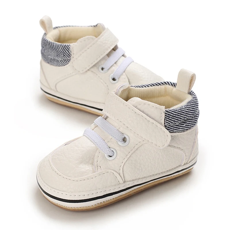 Cute Soft Sole Sneakers: Infant Boy Casual Shoes with PU Leather and Sporty Design (0-18 months)