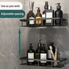 Kitchen Storage bathroom shelves Organizer Aluminum Alloy Shower Shelf  Accessories Shampoo Rack multi-scenario No Drill Shelf 2