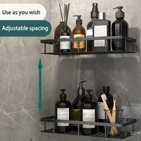 Kitchen Storage bathroom shelves Organizer Aluminum Alloy Shower Shelf  Accessories Shampoo Rack multi-scenario No Drill Shelf 2