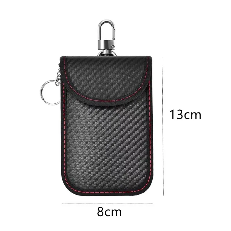 Faraday Bag for Key Fob Cage Protector Car RFID Signal Blocking Anti-Theft Pouch Double-Layers of Carbon Fiber