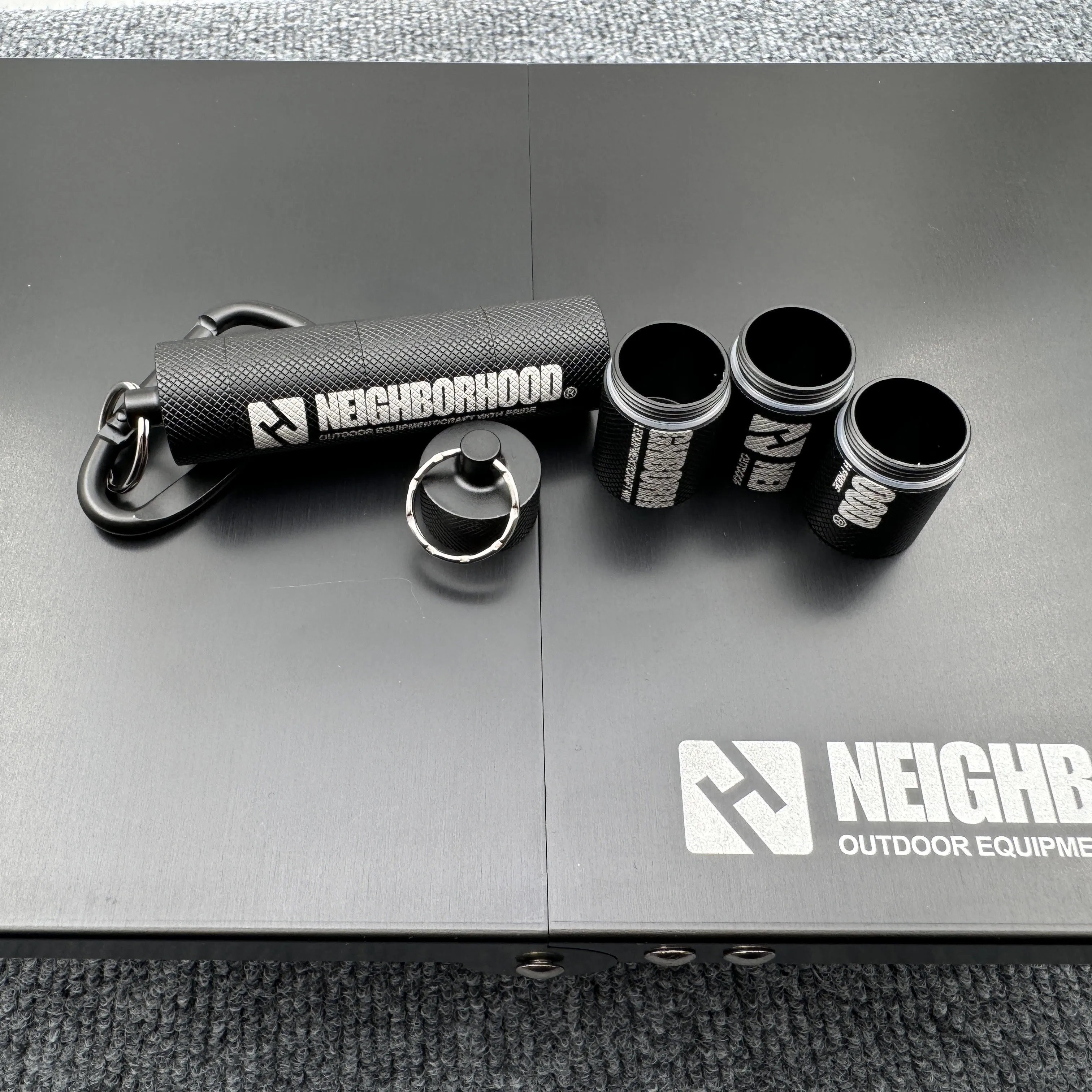 Neighborhood NBHD aluminum alloy three-layer portable medicine box sealed jar outdoor camping medicine box portable waterproof portable medicine box