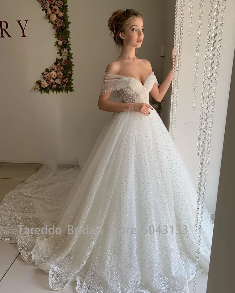 chinese dress ladies Short Polka Dot Wedding Dress with Bubble Sleeves main image 1