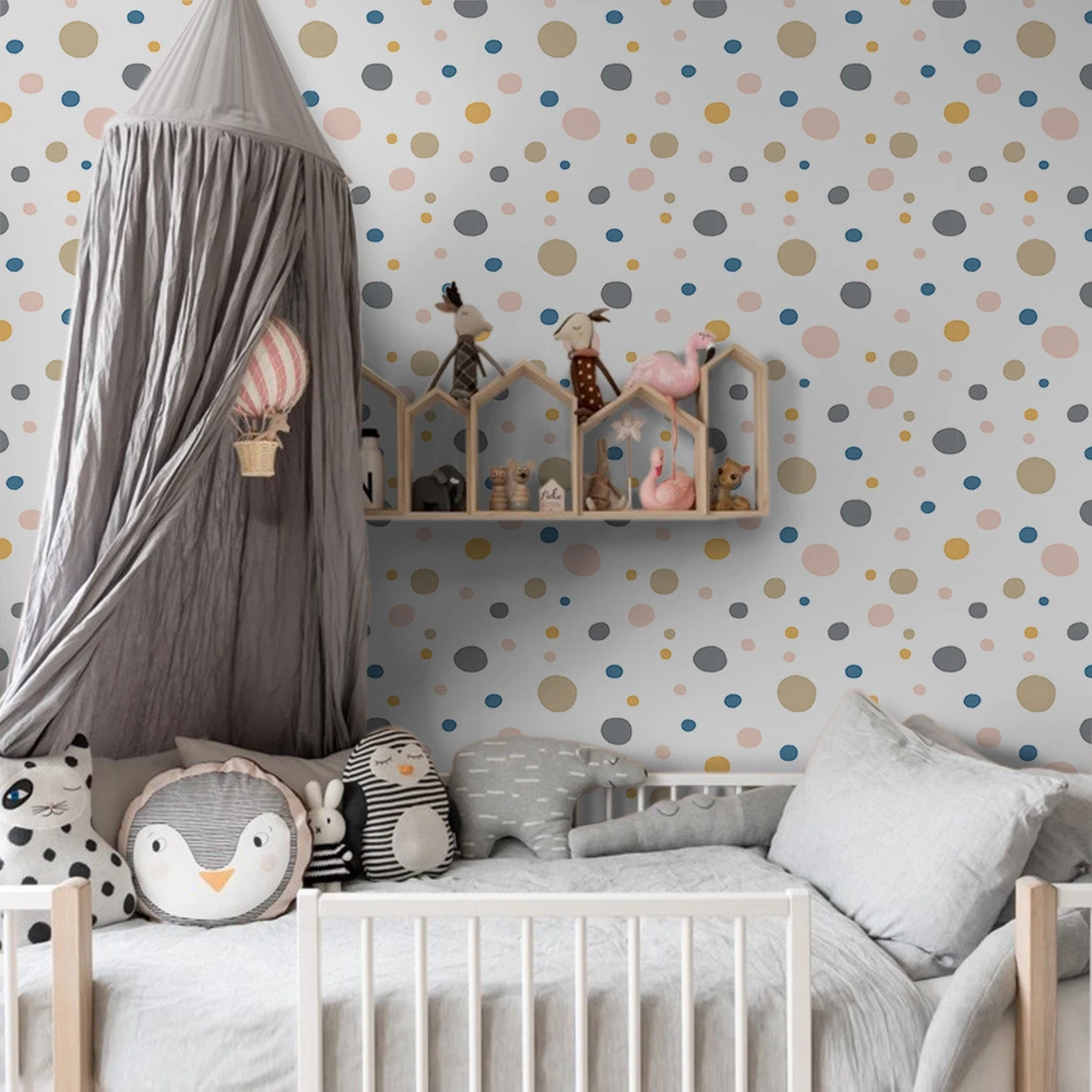 Watercolor Dots Peel and Stick Wallpaper Modern Dot Self Adhesive Removable  Wallpaper Removable Nursery Wallpaper for Bedroom| | - AliExpress