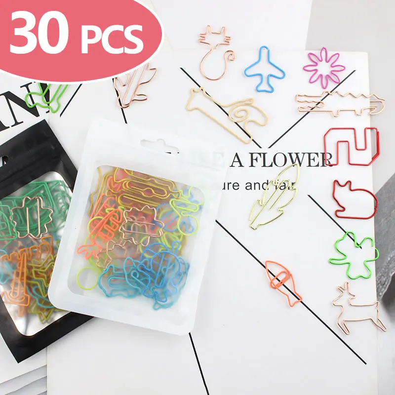 Paper Clips 30 PCS Kawaii Bookmark Stationery Scrapbook gadget School supplies Office cute desk orgainzer accessories
