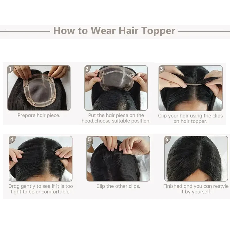 Synthetic Hair omen Topper Clip In   With Bangs Hairpiece Hair Extension Thin Breathable Blonde Toppers Hair Women Wig Fake Hair