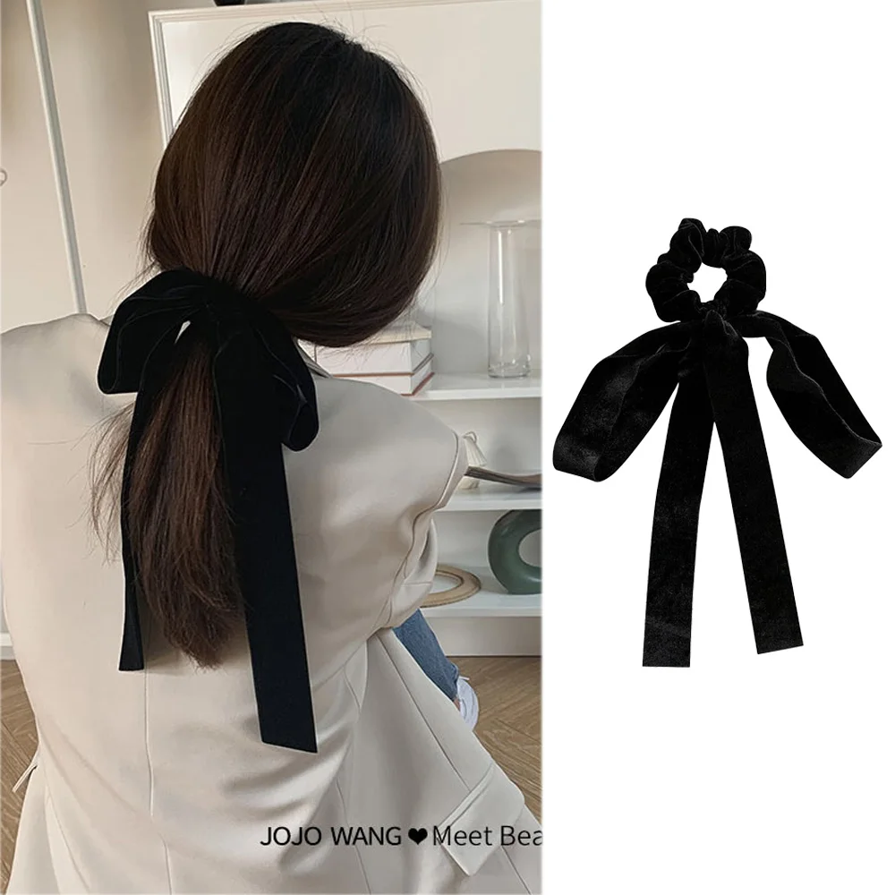 Yoga Bow velvet women's Temperament ponytail hair clip Girl ribbon Hair clip Fashionable Hair Accessories