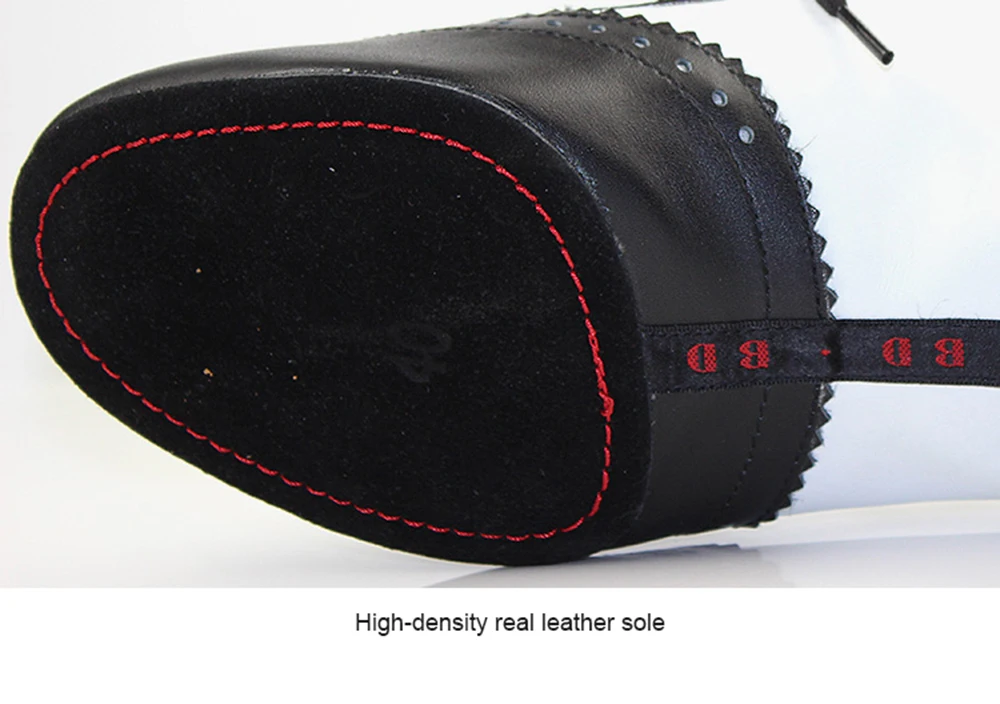 BD TANZ SCHUHE Latin Schuhe Ballsaal MÄNNER Schuh Moderne Rindsleder Sohle Nicht-slip BDDANCE441 Authent Schwarz Weiß Importiert Patent leder – Detail 10