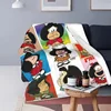 Mafalda Blankets Flannel Summer Air Conditioning Cartoon Anime Throw Blanket for Bed Car Plush Thin Quilt picnic blanket 2
