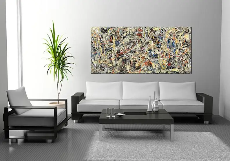 

Original Abstract Wall Art Painting modern art Home Decor Jackson Pollock Style on Canvasabstract oil abstract contemporary