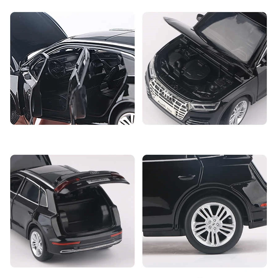 1/32 Audi Q5 SUV Sport Toy Car Model JKM Diecast Metal Vehicle Miniature Collection Sound & Light Free Wheels Collection Boys 3