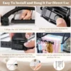 Foldable Stainless Steel & Plastic Wall-Mounted Radiator Drying Rack with Detachable Sock Clips,Space-Saving Clothes Dryer Rack 5