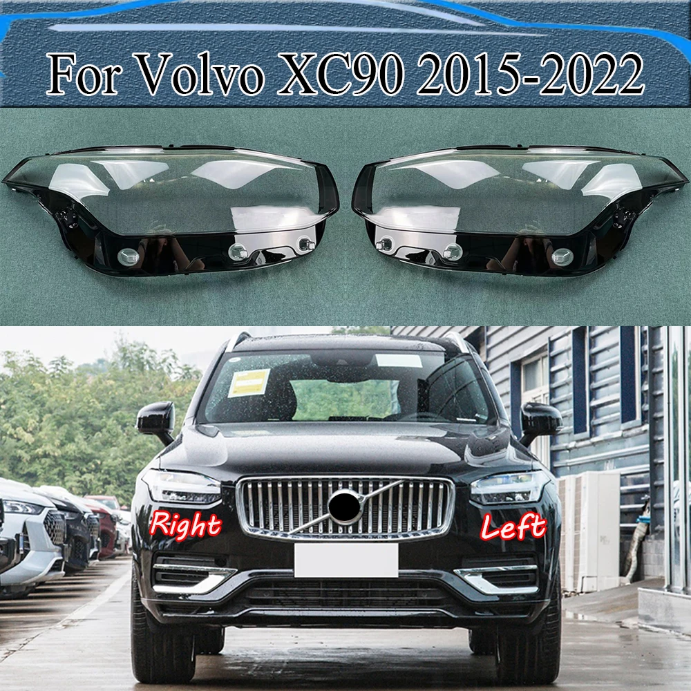 For Volvo XC90 2015-2022 Headlamp Transparent Shell Lampshade Lamp Shade Front Headlight Cover Lens Plexiglass yiqixin 10pcs blank transponder key shell for volvo xc90 xc70 s40 v40 v70 s80 s60 no chip replacement car fob cover hu56r blade