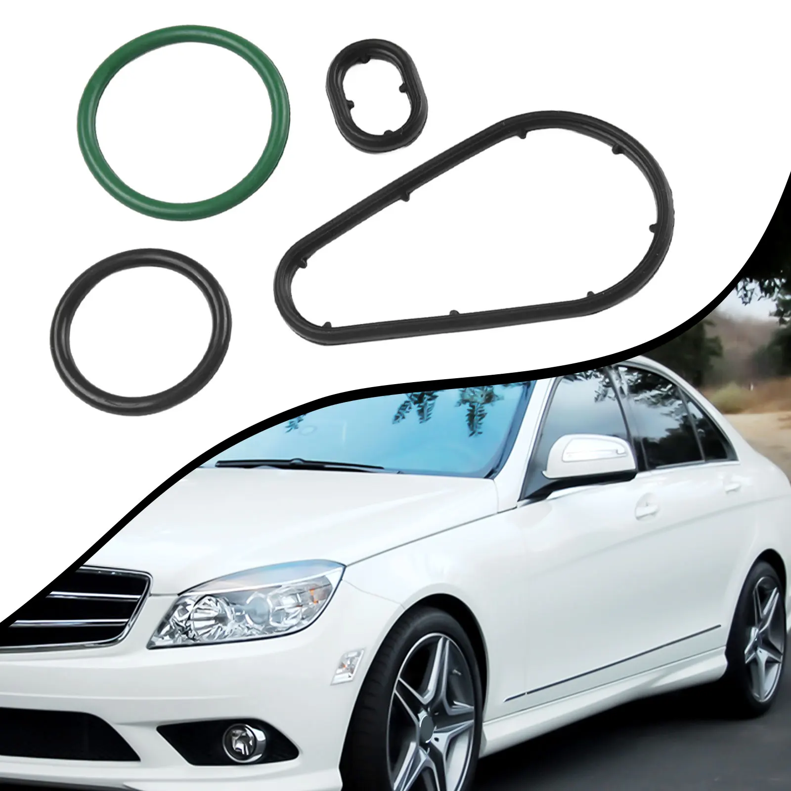

For Mercedes M271 Engines 2711801010 2711801410 Oil Cooler Module Seal Kit Practical Black Auto Acesssories