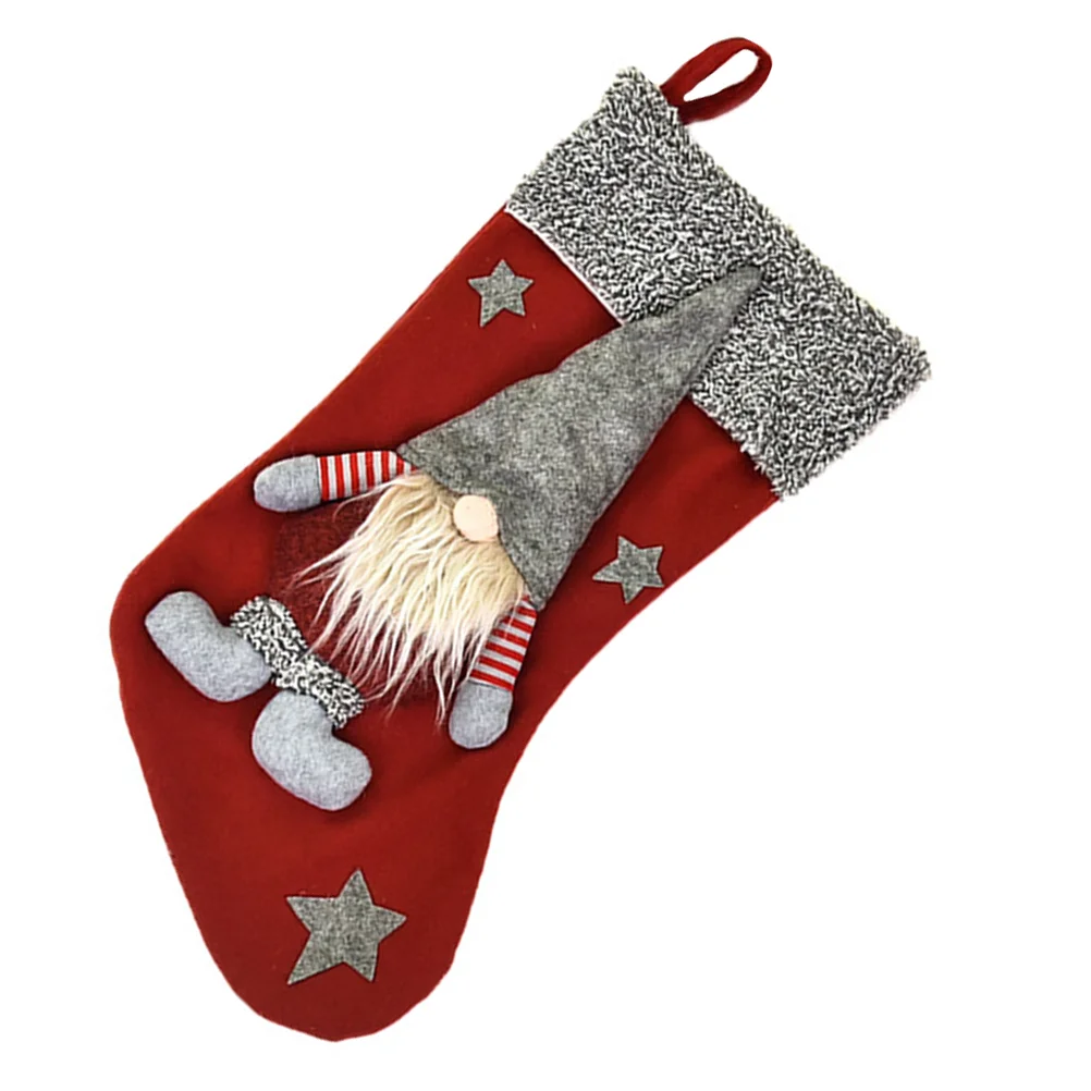 

1 Pc Christmas Stocking Pendant Gift Storage Bag Gnome Stocking